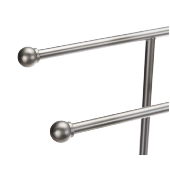 Double-T Hand Towel Holder and Accessories Jewelry Stand, Nickel/White - Picture 2 of 7